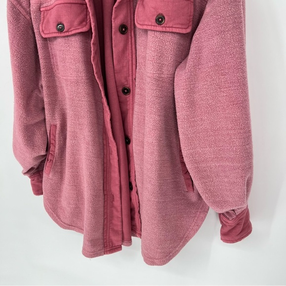Free People Ruby Jacket Pink Oversized Distressed Elbow Patches Comfy - Picture 6 of 12